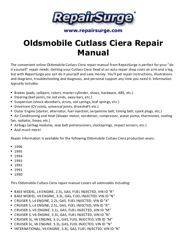 2001 oldsmobile silhouette repair manual free download